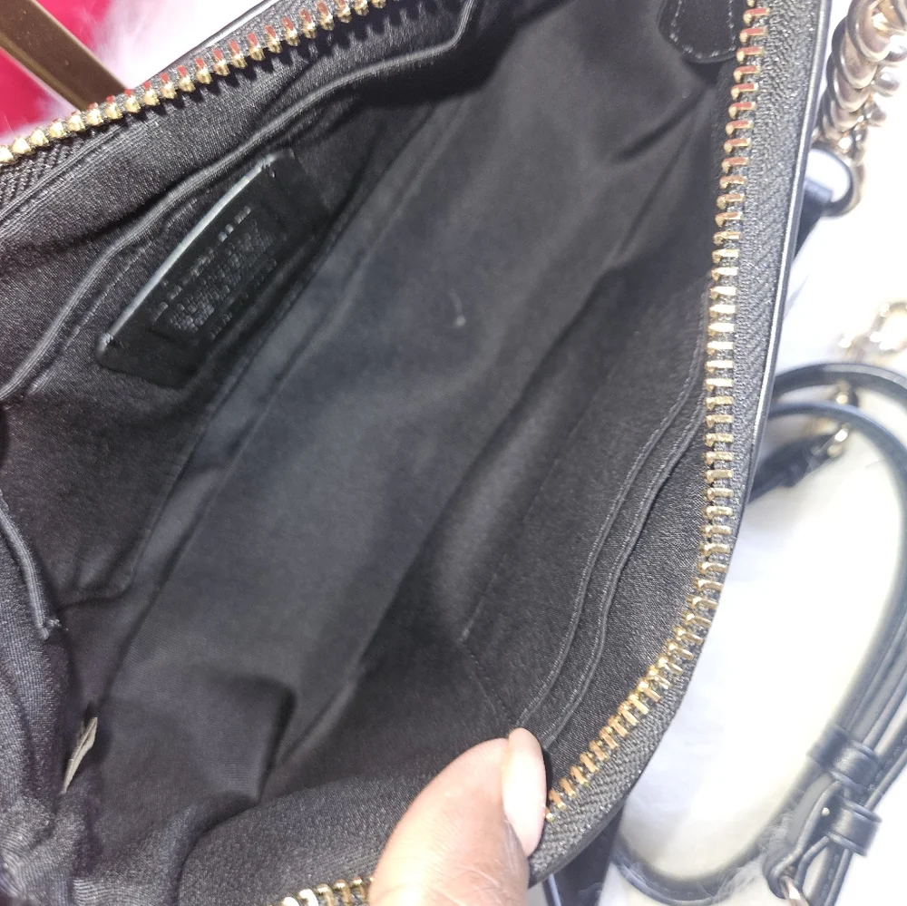 Coach Teri  2 Way Signature  Shoulder Bag with Monogram Pattern Dark Brown - Picture 4 of 8